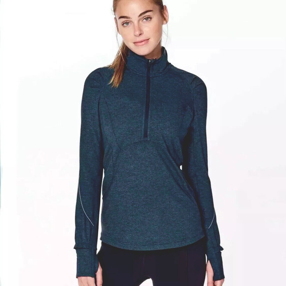 Lululemon Extra Mile Half Zip Pullover Shirt Top Size 6